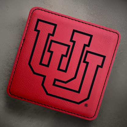 University of Utah Vegan Leather Coasters