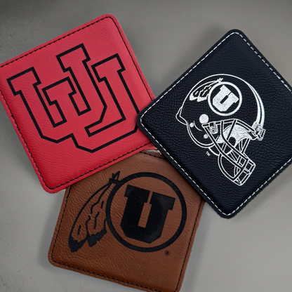 University of Utah Vegan Leather Coasters