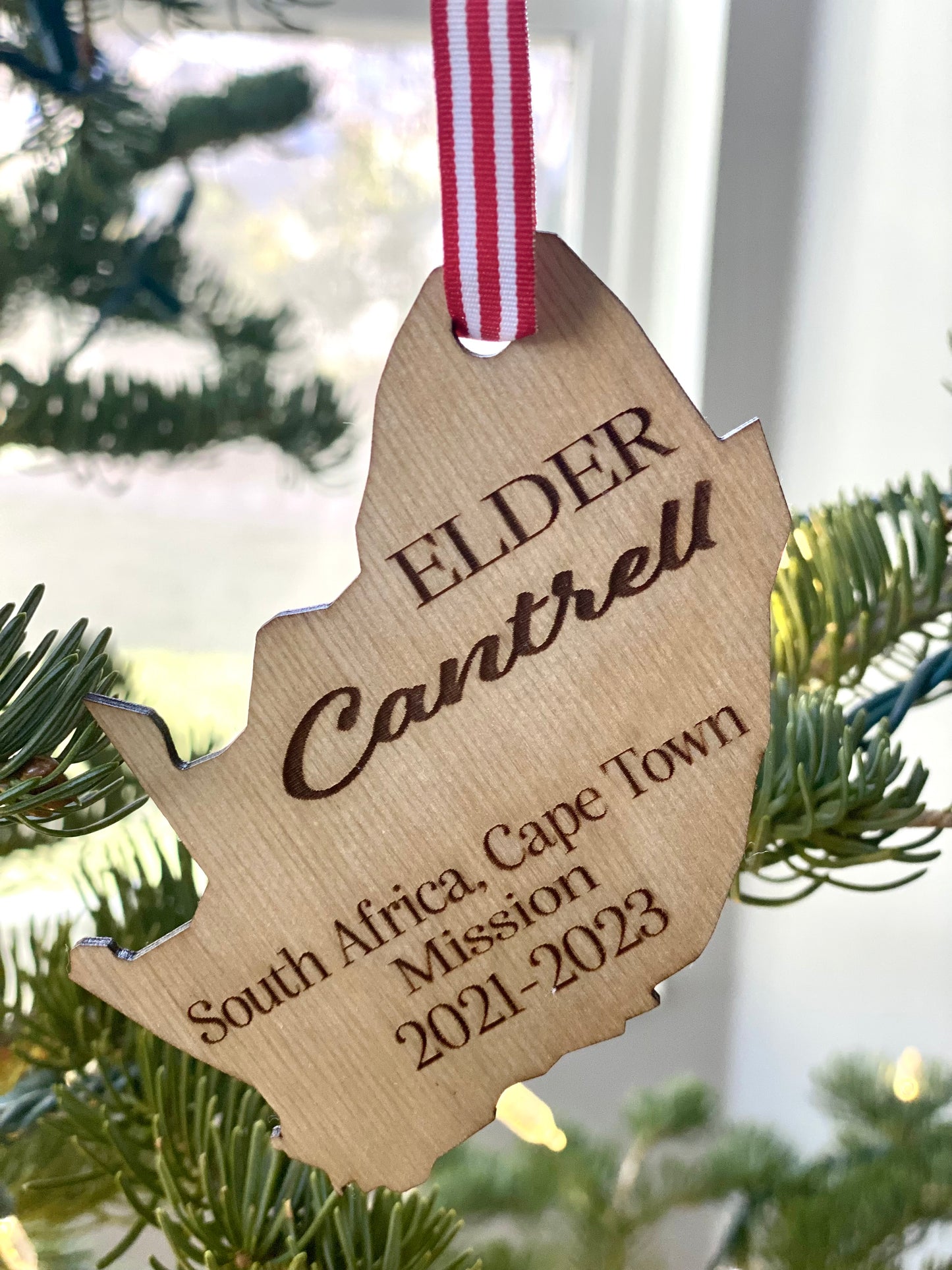LDS Mission Ornament | State or Mission Shape | Personalized Info